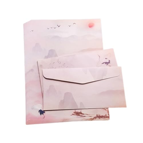 VOCUE L Briefpapier und Umschläge, chinesischer Stil, Schreibpapier, doppelseitig, farbiges Briefpapier für Mädchen von VOCUE