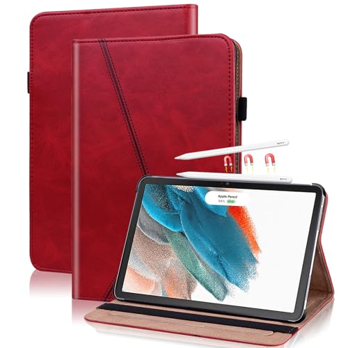 VODEFOX Schutzhülle für iPad Pro 27,9 cm (11 Zoll) (M4) 2024 (5. Generation), PU-Leder, einfarbig, schlanke Schutzhülle mit Kartenschlitzen, Smart Cover für iPad Pro 11 Zoll Tablet 2024, Rot von VODEFOX