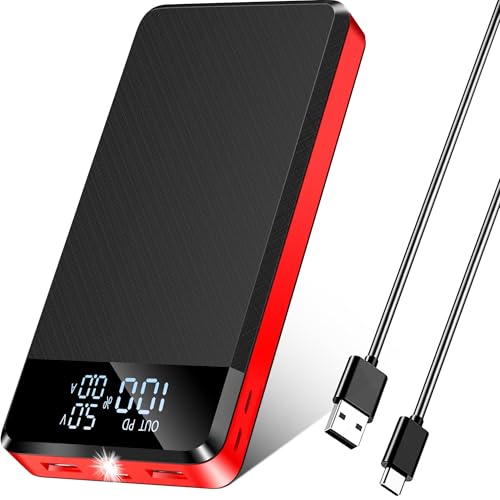 Power Bank 26800mAh 25W Schnelles Aufladen Externer Akku, Powerbank USB C Tragbare Geräte mit 3 Eingängen & 3 Ausgängen, LED Display, Taschenlampe von VOGHERB