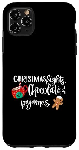 Hülle für iPhone 11 Pro Max Weihnachtsbeleuchtung, Schokolade und Pyjamas Lebkuchenmann von VON MERCH