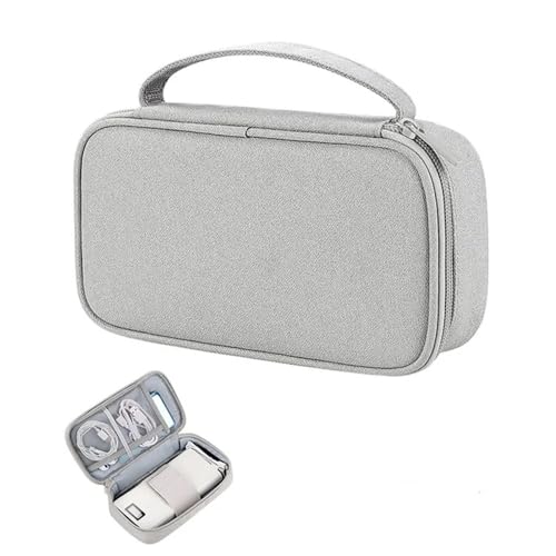 Kabel-Aufbewahrungstasche, wasserdicht, digitaler elektronischer Organizer, tragbarer USB-Datenleitungs-Ladestecker-Aufbewahrungstasche, Reisekabel-Organizer Kabeltasche(20x12x5.3cm gray1) von VONCYKI