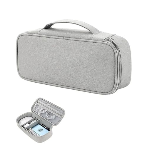 Kabel-Aufbewahrungstasche, wasserdicht, digitaler elektronischer Organizer, tragbarer USB-Datenleitungs-Ladestecker-Aufbewahrungstasche, Reisekabel-Organizer Kabeltasche(25x12x6.5cm gray1) von VONCYKI