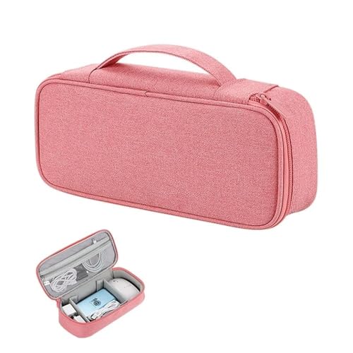 Kabel-Aufbewahrungstasche, wasserdicht, digitaler elektronischer Organizer, tragbarer USB-Datenleitungs-Ladestecker-Aufbewahrungstasche, Reisekabel-Organizer Kabeltasche(25x12x6.5cm pink) von VONCYKI