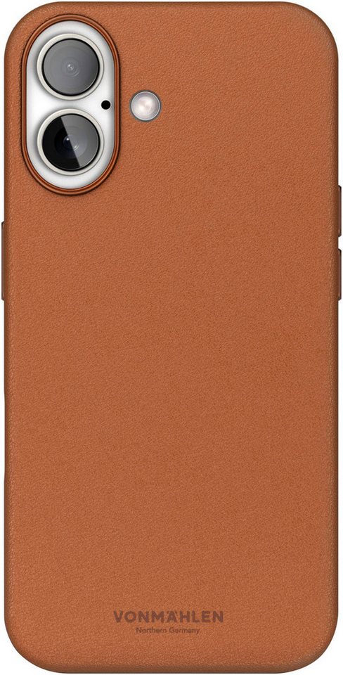 VONMÄHLEN Smartphone-Hülle iPhone 16 Pro, Like Leather Case - Schutzhülle,Brown von VONMÄHLEN