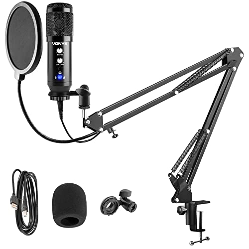 Vonyx CMS320B Studio Mikrofon - USB - mit Mikrofonarm - Echo - Schwarz von VONYX