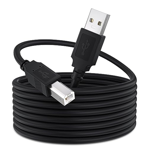 VOSGA USB 2.0 Drucker Kabel 8m USB 2 High Speed Male Printer Scanner Kabel USB 2.0 Datenkabel Typ A Stecker auf B Stecker (8m, schwarz) von VOSGA