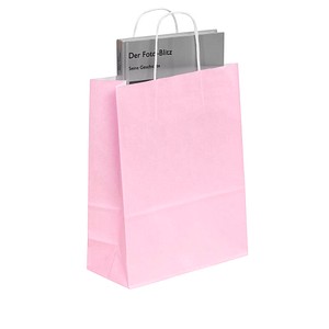 50 VP Papier-Tragetaschen Toptwist pink 24,0 x 31,0 cm von VP