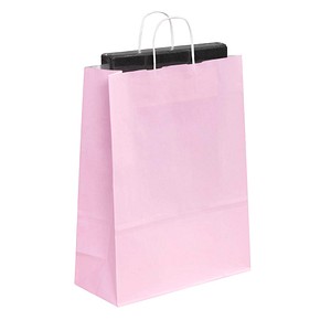 50 VP Papier-Tragetaschen Toptwist pink 32,0 x 42,0 cm von VP