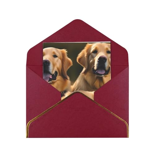 VPPUR Grußkarte mit Golden Retriever-Druck, vielseitig, trendiges Design, 11,4 x 15,2 cm, für alle Anlässe, blanko Notizkarten von VPPUR