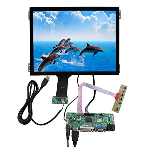 VSDISPLAY 10,4 Zoll 1024 x 768 IPS Touchscreen Monitor mit HDMI VGA DVI Audio LVDs Controller Board, für Retro Videospiele von VSDISPLAY