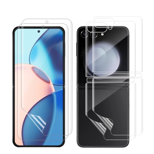 VSEER 2+2 Stück TPU Schutzfolie für Panzerglas für Samsung Galaxy Z Flip 5 5G, HD-Klar Bruchsicher Galaxy Z Flip 5 Folie, Hohe Transparenz Schutz vor Schmutz Z Flip 5 5G Schutzglas Displayschutzfolie von VSEER