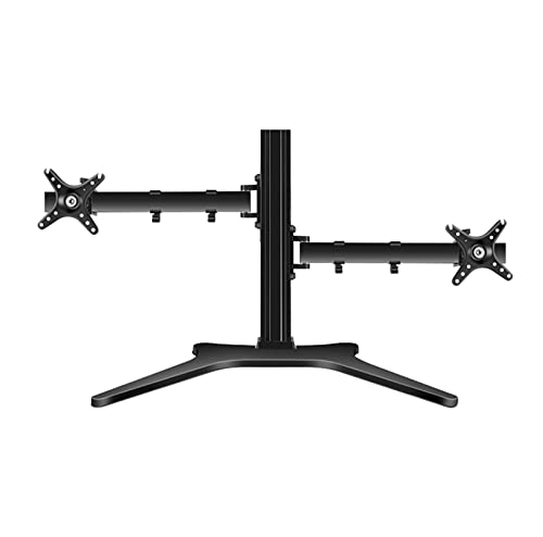 Universal-TV-Ständer mit Doppelbildschirm, Universal-Tisch-TV-Ständer mit U-förmigem Metallsockel, 90 ° Links-/Rechts-Rotation, Tisch-TV-Basis passend für 35,6-68,6 cm (14-27 Zoll) Fernseher (Farbe: von VSULZVNU