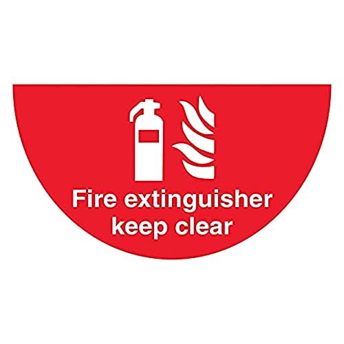 V Safety Feuerlöscher – 620 x 350 mm – Halbmond selbstklebender Bodenaufkleber von VSafety