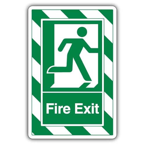 V Safety Fire Exit Man Running Right – ExtraViz Sicherheitsschild aus Aluminiumverbundstoff, 250 x 350 mm, 3 mm von VSafety