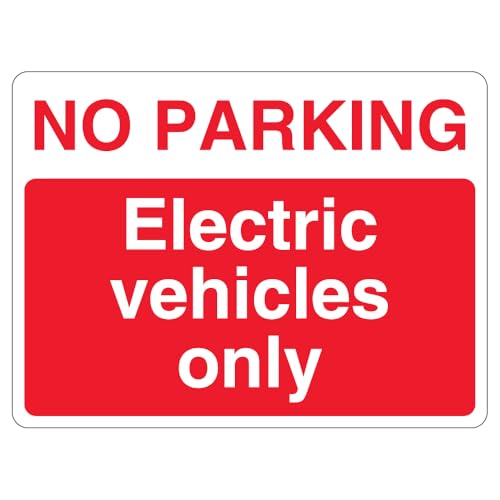 V Safety Hinweisschild "No Parking Electric Vehicles Only", Querformat, 400 x 300 mm, 3 mm, reflektierendes Aluminiumverbund-Sicherheitsschild von VSafety