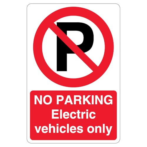 V Safety Hinweisschild mit Aufschrift "No Parking Electric Vehicles Only", 300 x 450 mm, 3 mm, reflektierendes Aluminiumverbund-Sicherheitsschild von VSafety