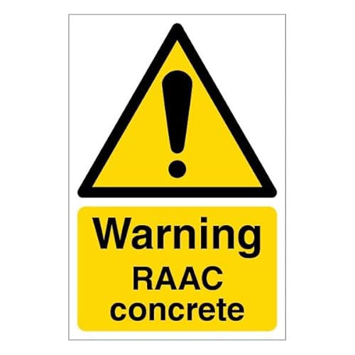 V Safety Warning RAAC Concrete Sicherheitsschild aus Aluminiumverbundstoff, Hochformat, 450 x 600 mm, 3 mm von VSafety