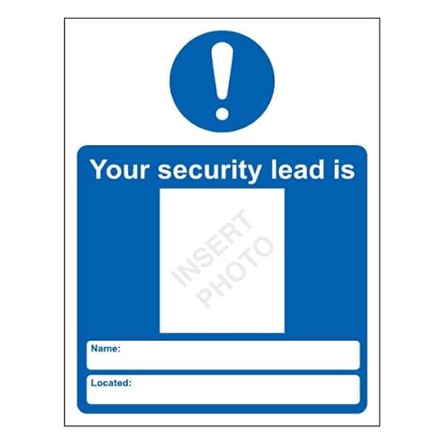 V Safety Your Security Lead Is 200 x 300 mm, selbstklebendes Vinyl-Sicherheitsschild, leuchtet im Dunkeln, englischsprachig von VSafety