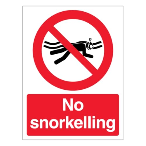 V Safety englisches Schild "No Snorkelling" – Hochformat, 200 x 300 mm, selbstklebendes Vinyl-Sicherheitsschild von VSafety