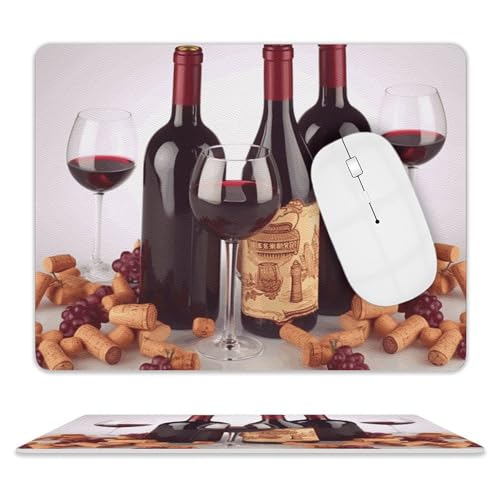 Mauspad für Mann und Frau, rutschfestes Mauspad, Rotwein-Mauspads für kabellose Maus, Gaming-Schreibtischunterlage mit rutschfester Gummiunterseite, Tastaturmatte für Zuhause, 25,4 x 20,3 cm von VTCTOASY