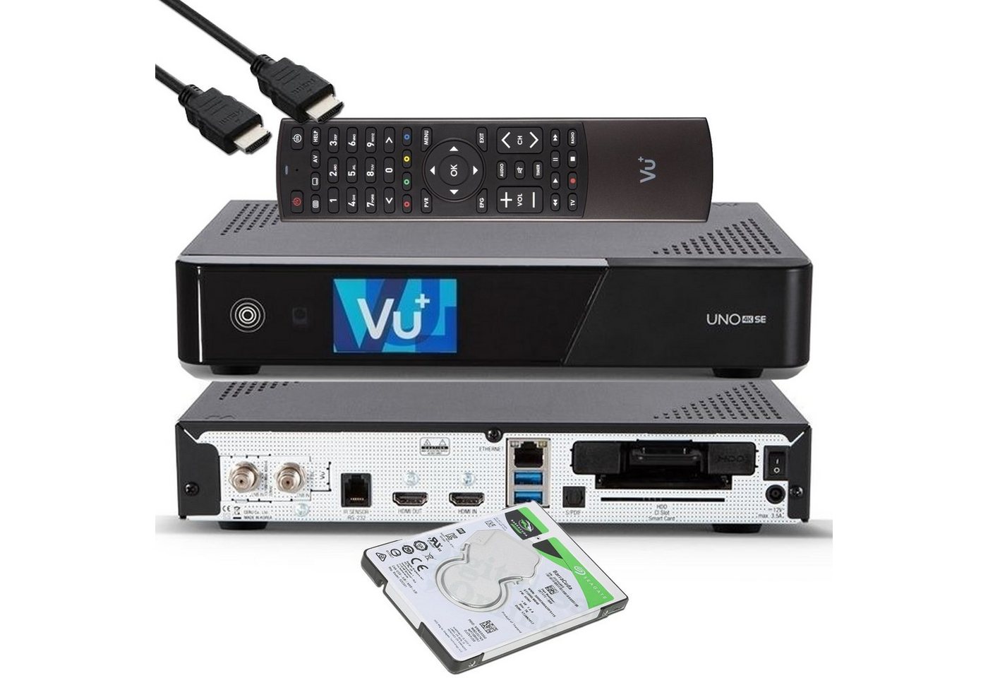 VU+ UNO 4K SE UHD HDR 1x DVB-S2 FBC Sat Twin Tuner E2 Linux PVR Receiver SAT-Receiver von VU+