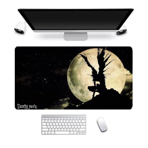 Death Note Anime-Gaming-Mauspad, helles Yagami L Lawliet, 300 x 800 mm erweitert, groß, rutschfestes Gummi-Mauspad, Schreibtischunterlage für Büro, Büro, Zuhause (Death Note – 04, 300 x 800 mm) von VUEHVO