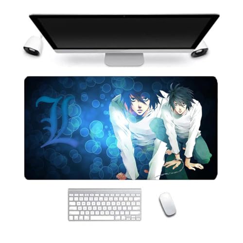 Death Note Anime-Gaming-Mauspad, helles Yagami L Lawliet, 300 x 800 mm erweitert, groß, rutschfestes Gummi-Mauspad, Schreibtischunterlage für Büro, Büro, Zuhause (Death Note – 06, 300 x 800 mm) von VUEHVO