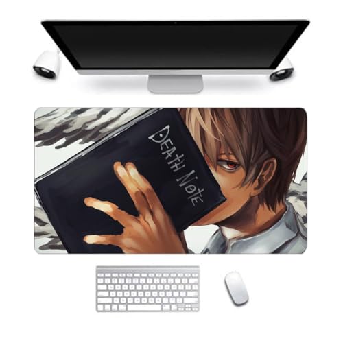 Death Note Anime-Gaming-Mauspad, helles Yagami L Lawliet, 300 x 800 mm erweitert, groß, rutschfestes Gummi-Mauspad, Schreibtischunterlage für Büro, Büro, Zuhause (Death Note – 07, 300 x 800 mm) von VUEHVO