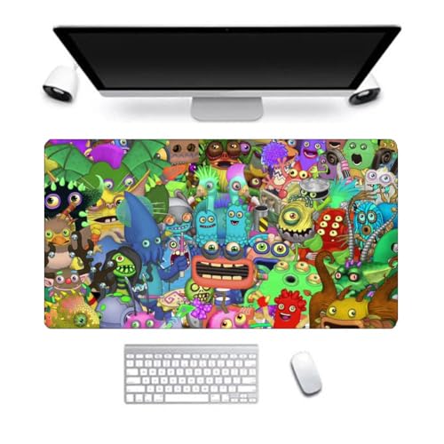 VUEHVO My Singing Monsters Mauspad mit Furcorn Mammott Spiel, rutschfestes Gummi-Mauspad, 40 x 70 cm, für Desktop-PC, Laptop (Typ 7, 40 x 70 cm) von VUEHVO