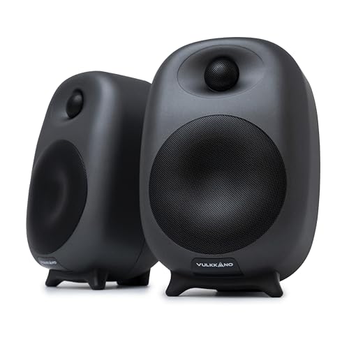 VULKKANO D4 PC Lautsprecher, aktivlautsprecher mit 4"-Woofer, 80W Leistung, Bluetooth, USB A, RCA, AUX, Sub Out, Optische, Fernbedienung, Computer Lautsprecher mit elegantem Design von VULKKANO