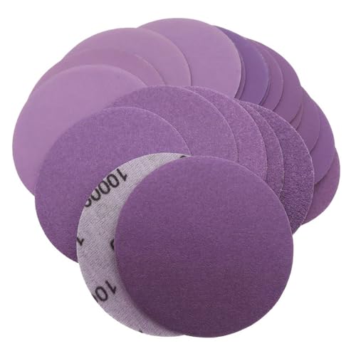 1" (25 mm) - 6" (150 mm) selbstklebendes Beflockungsscheiben-Schleifpapier NASS & TROCKEN Lila Schleifpapier 60 80 100 120 150 Körnung bis 10000 Körnung, 1500 Körnung, 3 Zoll 75 mm 50 Stück von VVW&LIU