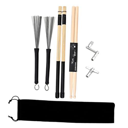 Vaguelly 1 Set Schlagzeug Kit Mit Trommelstimmenschlüssel Trommelsticks Und Drahtbürste Für Musiker Ideal Für Anfänger Und Fortgeschrittene von Vaguelly