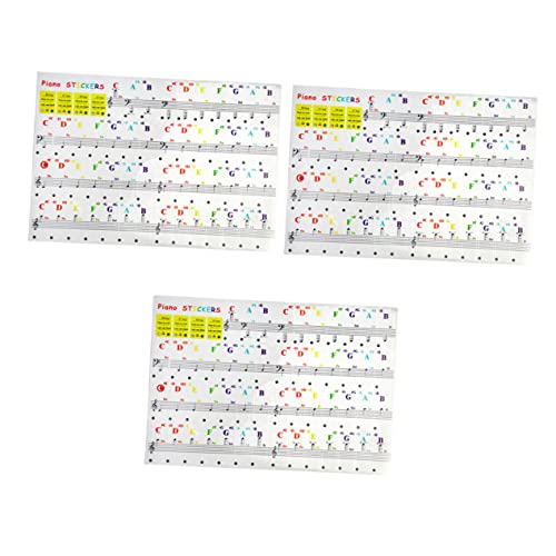 Vaguelly 3 Stk Aufkleber Für Klavier Aufkleber Per Buchstabe Abnehmbare Etiketten Klaviere Für Kinder Klavieraufkleber Kinder Klaviertastatur-aufkleber Bedruckbare Etiketten Colorful Pvc von Vaguelly