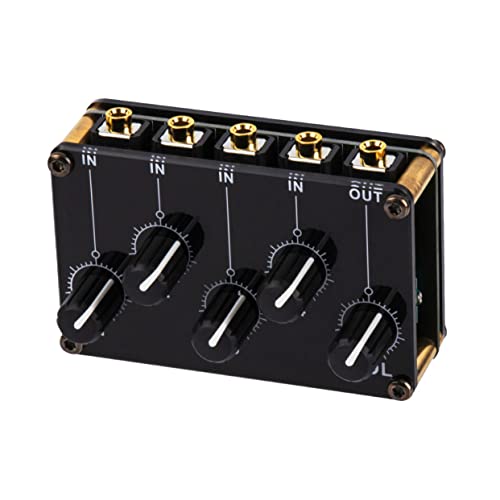 Vaguelly 4 Rührgerät Sound Mixer dj mixers Mini Audio Mixer Audio Control Mixer Musikmischer professioneller Audiomischer Mixer-System Tragbarer Taschen-Audio-Mixer Leiterplatte Black von Vaguelly