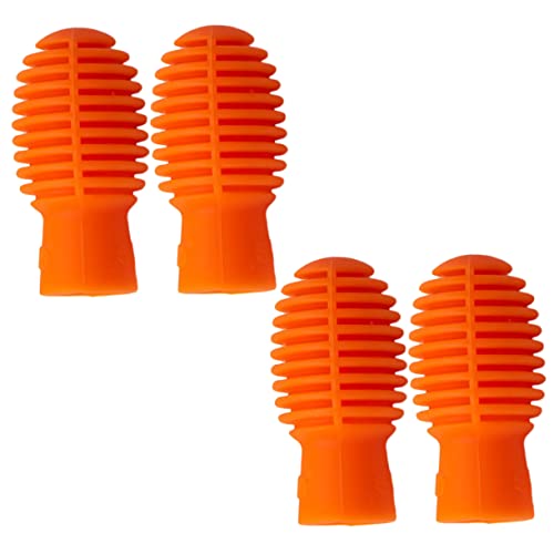 Vaguelly 4 Stück Trommelzubehör Drumstick Drumstick Mute Teile Drumstick Spitze Ersatz Drum Stick Silent Tips Drumstick Übungstipps Drum Practice Pad Orange von Vaguelly