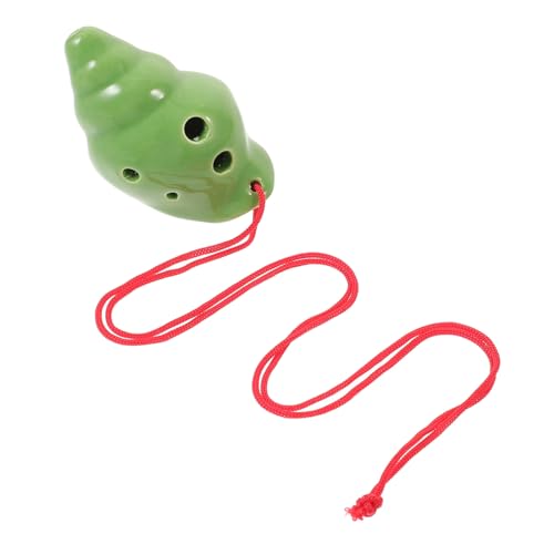 Vaguelly Muschel Ocarina Meeresmuschel-Okarina 6-Loch-Okarina Okarina für Anfänger Mini-Okarina- Altkokarinaflöte professionelle Okarina Musikinstrument Keramik Dark Green von Vaguelly