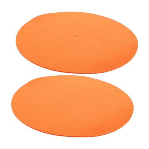 Vaguelly Rekordmatte Plattenteller Slipmat Rekordpinsel Aufzeichnen Plattenspieler Nadelreiniger Vinyl-player Rekord-schutzpolster Schallplattenreiniger Klares Vinyl Tracy Orange Gefühlt von Vaguelly