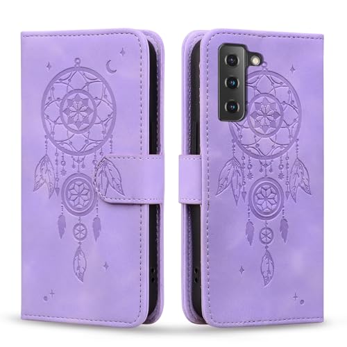 Vaitasy Handyhülle für Samsung Galaxy S22 Traumfänger PU Leder Hülle Klapphülle mit Magnetisch Ständer Brieftasche Schutzhülle für Galaxy S22 Lila Dreamcatcher von Vaitasy