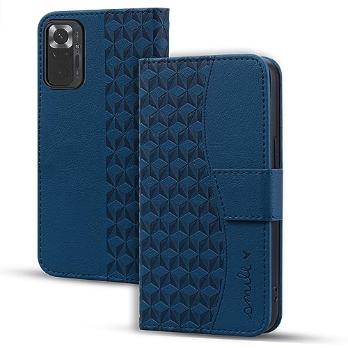 Vaitasy Handyhülle für Xiaomi Redmi Note 10 Pro 4G Hülle Premium PU Leder Magnetverschluss Schutzhülle mit Kartensteckplatz für Redmi Note 10 Pro Max 4G - Blau von Vaitasy