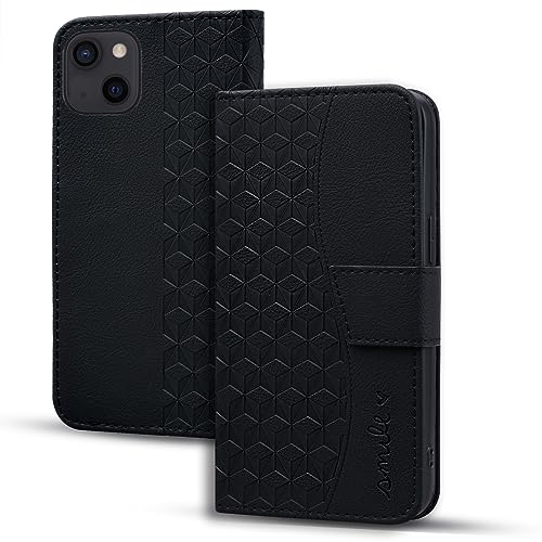 Vaitasy Handyhülle für iPhone 15 Plus Hülle Premium PU Leder Magnetverschluss Schutzhülle mit Kartensteckplatz für iPhone 15 Plus - Schwarz von Vaitasy