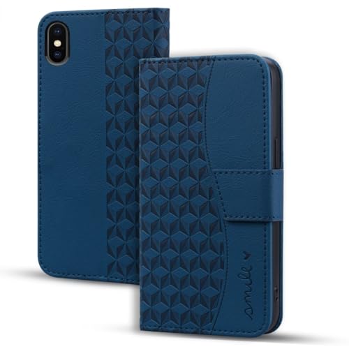 Vaitasy Handyhülle für iPhone XS Max Hülle Premium PU Leder Magnetverschluss Schutzhülle mit Kartensteckplatz für iPhone XS Max - Blau von Vaitasy