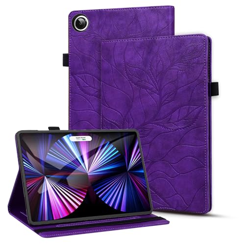 Vaitasy Hülle für Samsung Galaxy Tab A9 Plus 11 Zoll 2023, Kartenfach Wallet Schutzhülle mit Flip Book Hülle für Galaxy Tab A9 Plus 11" SM-X210/X215/X216 - Lebensbaum Lila von Vaitasy