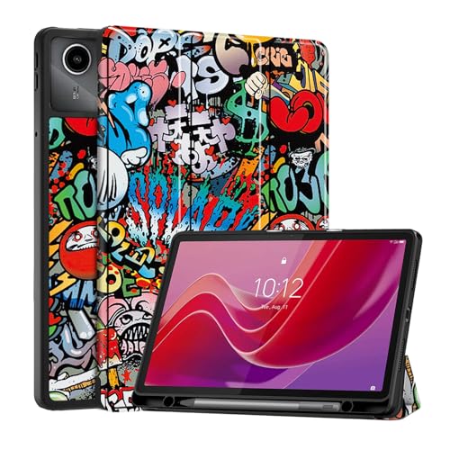 Vakarey Für Lenovo Tab M11 Hülle mit Stifthalter,Ultra-Dünn Smart Schutzhülle für Lenovo Tab M11,Graffiti von Vakarey