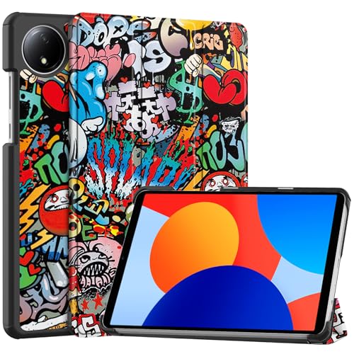 Vakarey für Redmi Pad SE 8.7 Hülle,Kinder Hülle für Xiaomi Redmi Pad SE 8.7 Zoll 4G Tablet,Graffiti von Vakarey