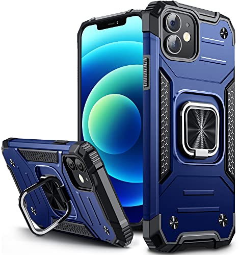 Vakoo Armor Handyhülle für iPhone 12/12 Pro Hülle, [Militär Stoßfest] [360 Grad Ständer] Kratzfest Schutzhülle (Blau) von Vakoo