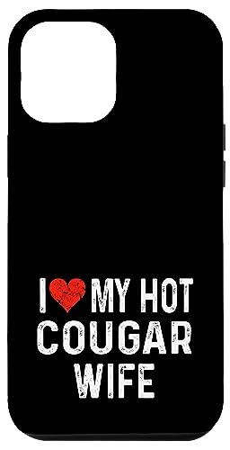 Hülle für iPhone 12 Pro Max Ich liebe meine heiße Cougar-Frau - Distressed Heart Funny von Valentine Anniversary Apparel for Men Women by RJ