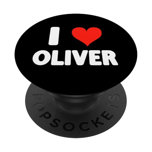 I Love Oliver - Herz PopSockets Klebender PopGrip von Valentine Anniversary Apparel for Men Women by RJ