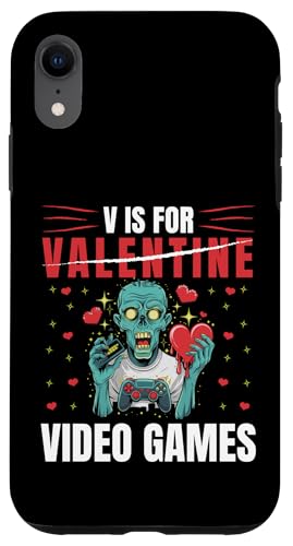 Hülle für iPhone XR V Is For Valentine Gaming Zombie Valentinstag Junge Mann von Valentine Is For Gaming And Video Games