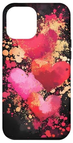 Hülle für iPhone 12 Pro Max Herz Aquarell Splash Valentinstag von Valentine's Day Designs by Dennex