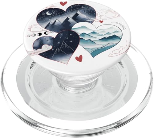 Heart Mountain Hiking Valentinstag Damen Herren Wanderer PopSockets PopGrip für MagSafe von Valentine's Day Outfit Ideas for Kids, Men & Women